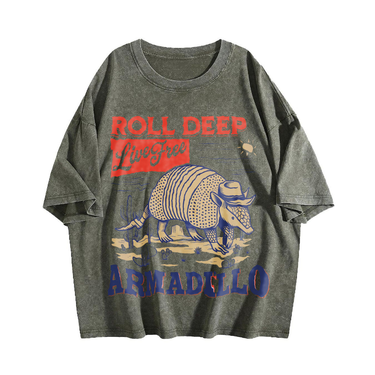 Armadillo Western Vintage Washed T-Shirt - product view
