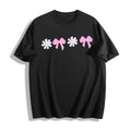 Daisy Bow Cotton T-Shirt - Black