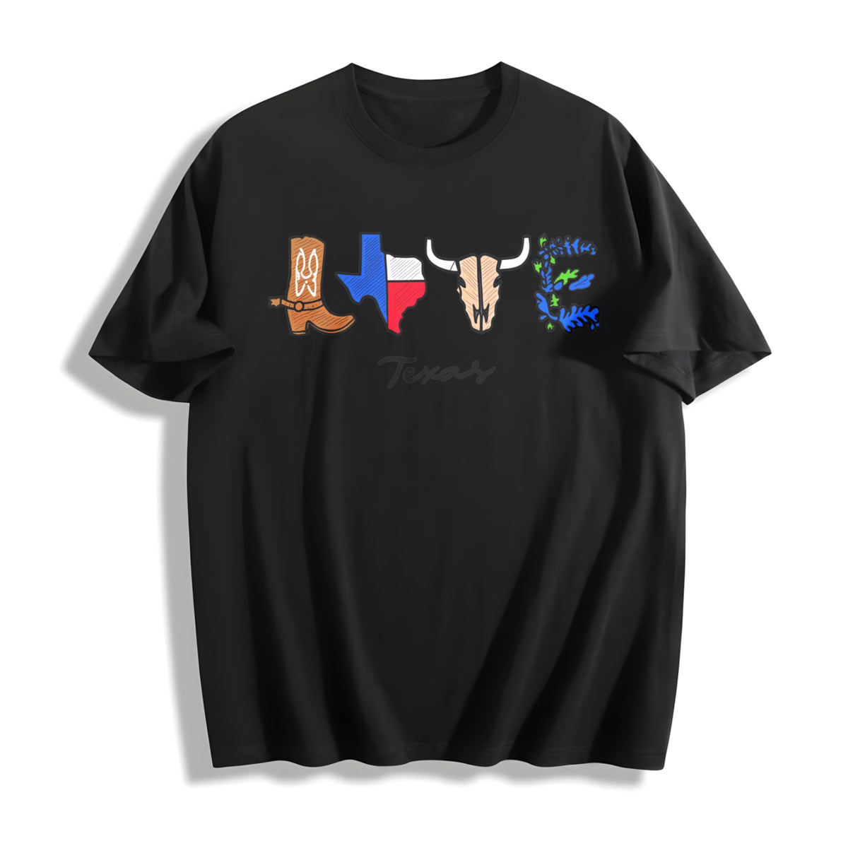 Texas Cotton T-Shirt - Black