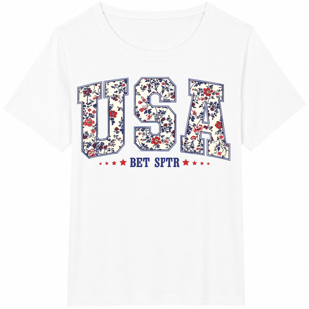 Grunge USA Floral Cotton T-Shirt - product view