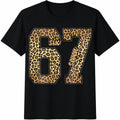 10piece-- Leopard Butterfly Summer Cotton T-Shirt - Black
