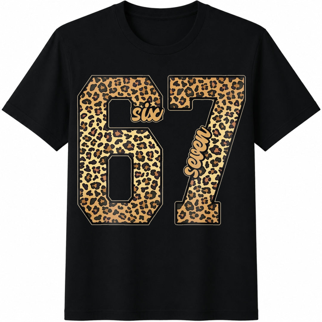 10piece-- Leopard Butterfly Summer Cotton T-Shirt - Black
