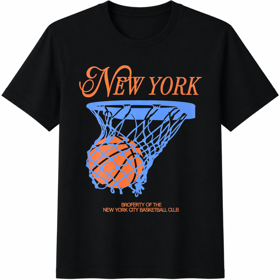 NY Bball Cotton T-Shirt - Black