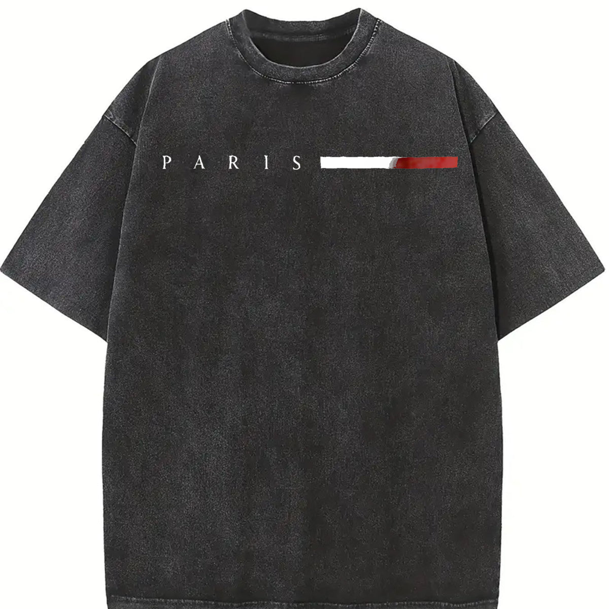 Women's Paris Flag TShirt Comfortable Crew Neck Casual Cotton Blend Short Sleeves Soft Breathable Top Trendy Letter Print for Summer and Spring Streetwear