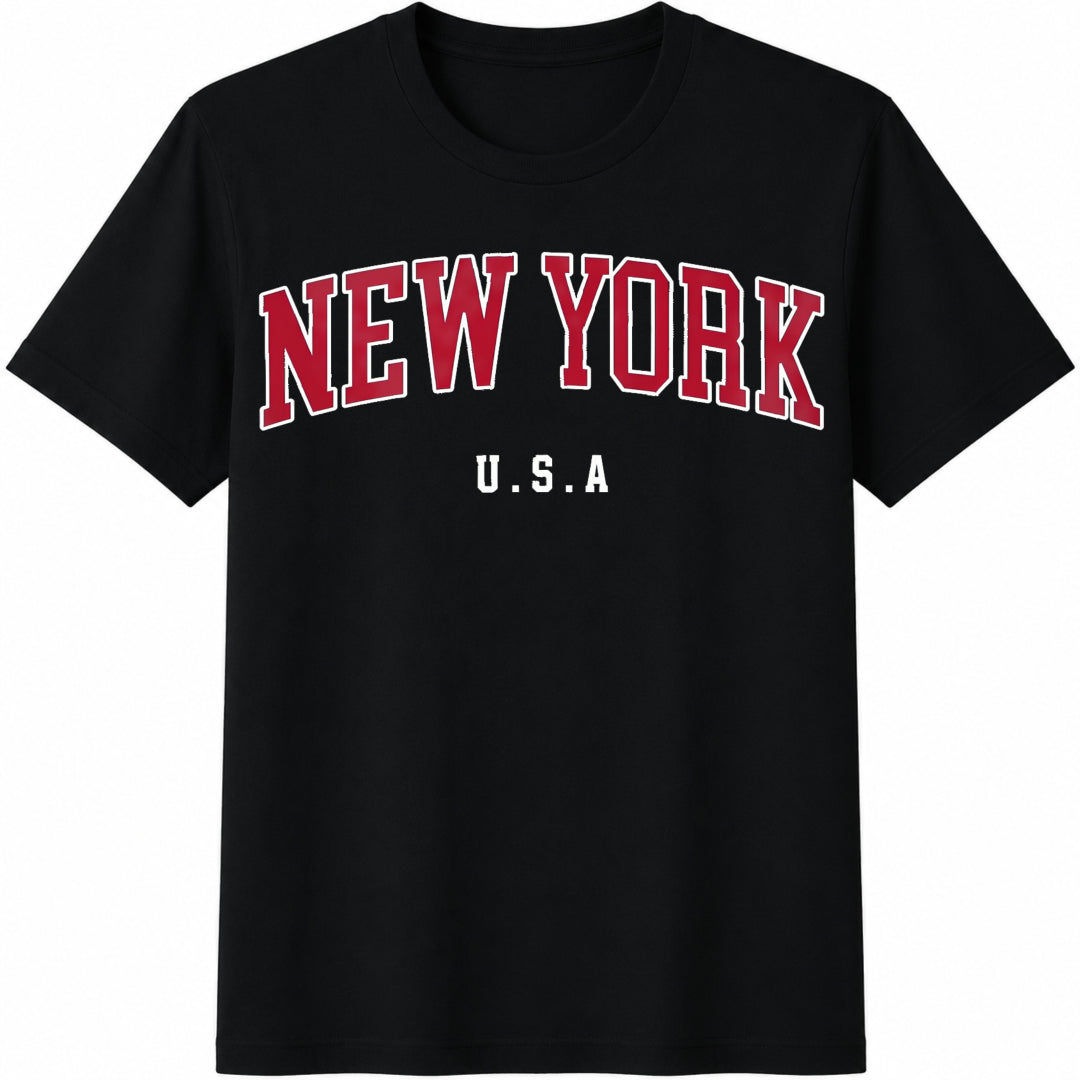 1piece Set--new York Cotton T-Shirt - Black