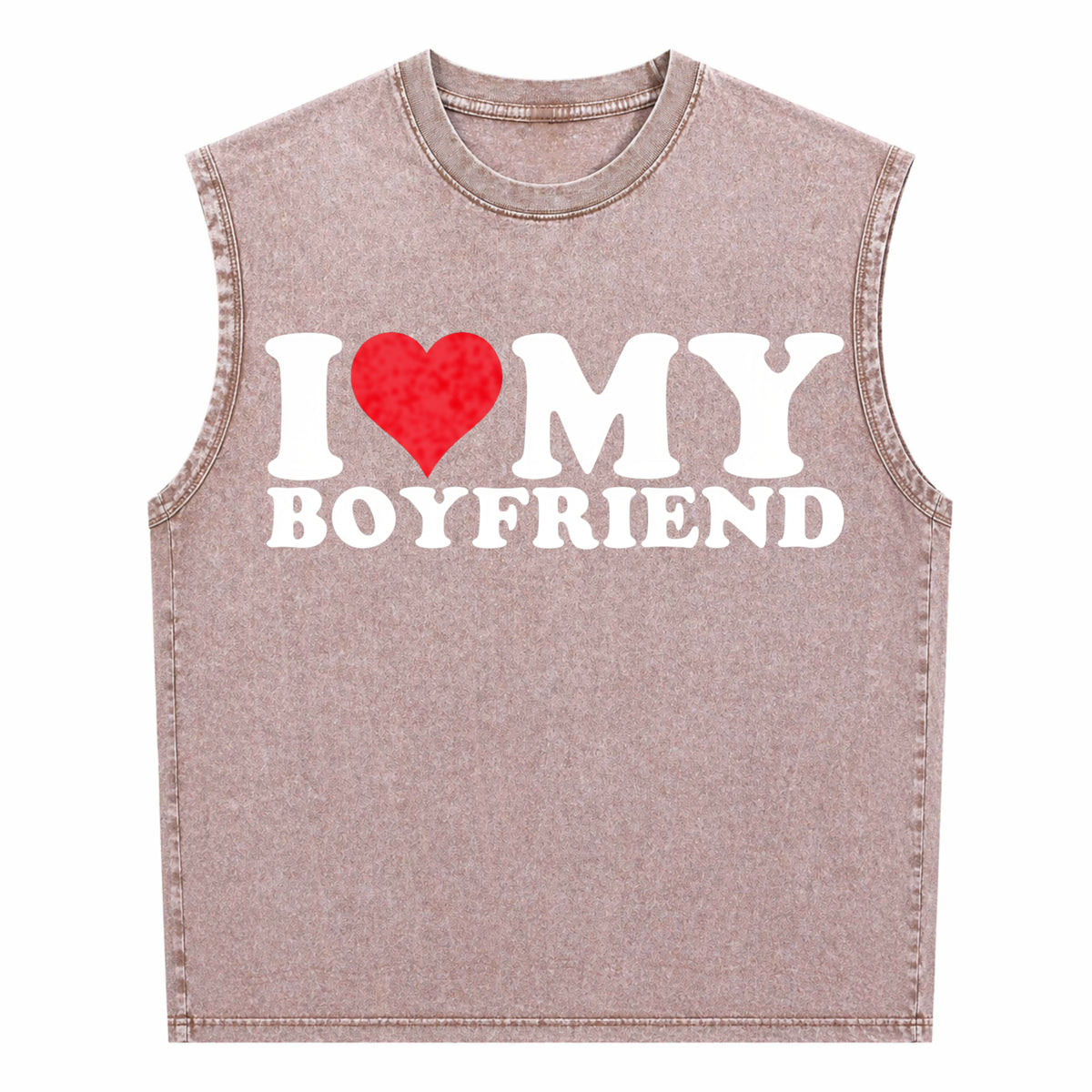 I Love My Heart Men's Washed Tank Top - product view
