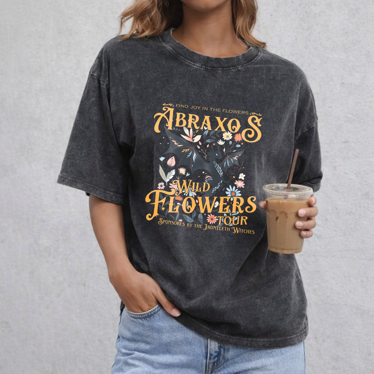 Abraxos Flower Comfort Colors Shirt, Fantasy Dragon Bookish Shirt, Throne Of Glass Shirt, Boho Wildflowers Cottagecore Shirt, Bookish Gift