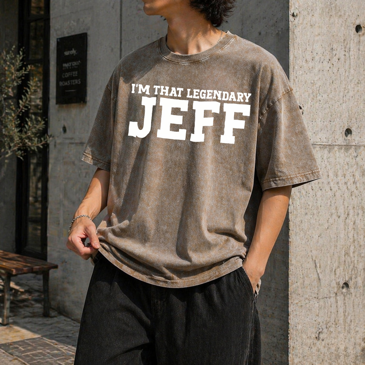 Jeff Personal Name First Name Funny Jeff Vintage Washed T-Shirt - product view