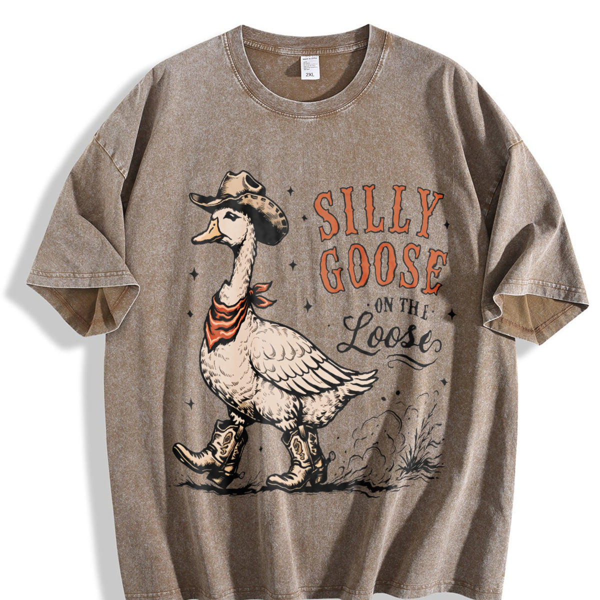Silly Goose Cowboy : Western Animal Vintage Washed T-Shirt - product view