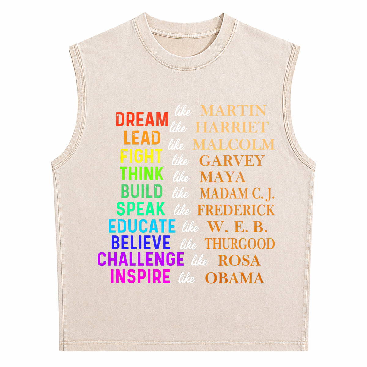 Dream Like Martin Lead Like Harriet The Black History Men's Washed Tank Top - product view