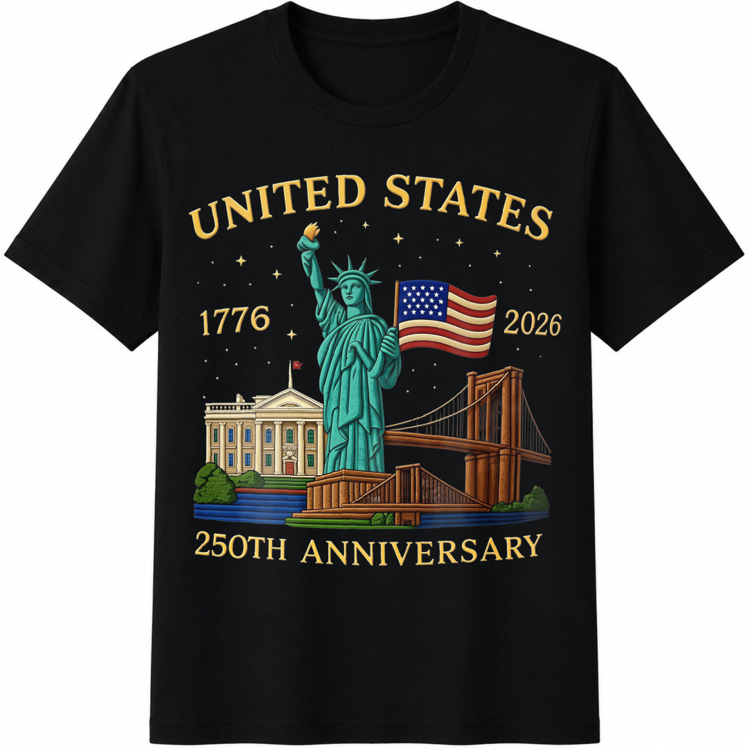 U S 250th Anniversary Edition Cotton T-Shirt - Black