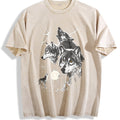 Wolf Lightning Classic 90s Vintage Washed T-Shirt - Beige