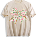 Bow Vintage Washed T-Shirt - Beige