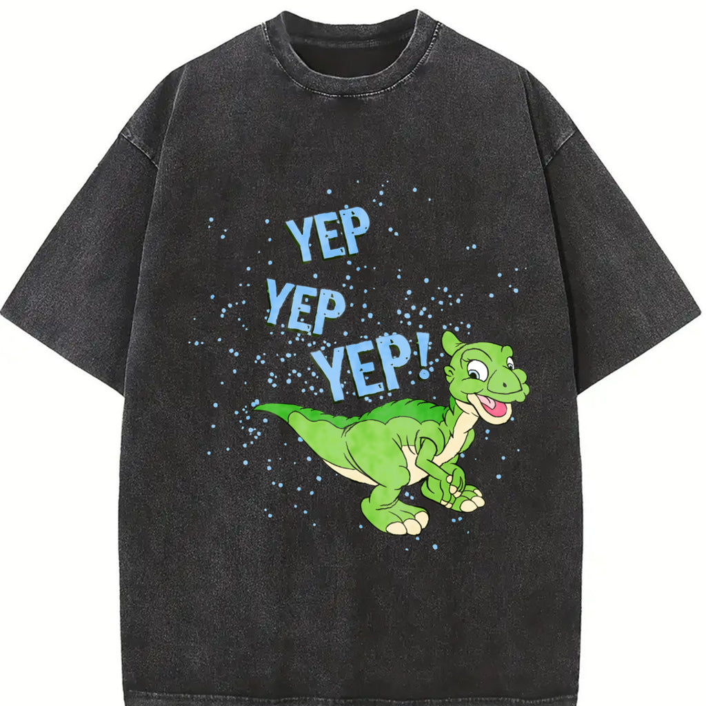The Yep Yep Yep! Land Before Time Pastel Dinosaur Friends Comfort Color Shirt, Cotton Unisex Shirt, Crew Neck, Menswear Top, Womenswear Top Underwear Streetwear