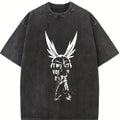 valentine shirts Anime My Hero Academia All Might Print High-end Luxury T Shirt Men Short Sleeve Clothing Casual Cotton Washed Retro Fashion soft
