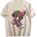 Fantasy Dragon Y2K Vintage Washed T-Shirt - Beige
