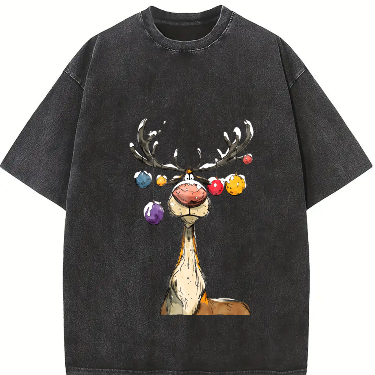Reindeer Vintage Washed T-Shirt - product view