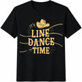 Short-sleeved Designed For Line Dancing At Restaurants Cotton T-Shirt - Black