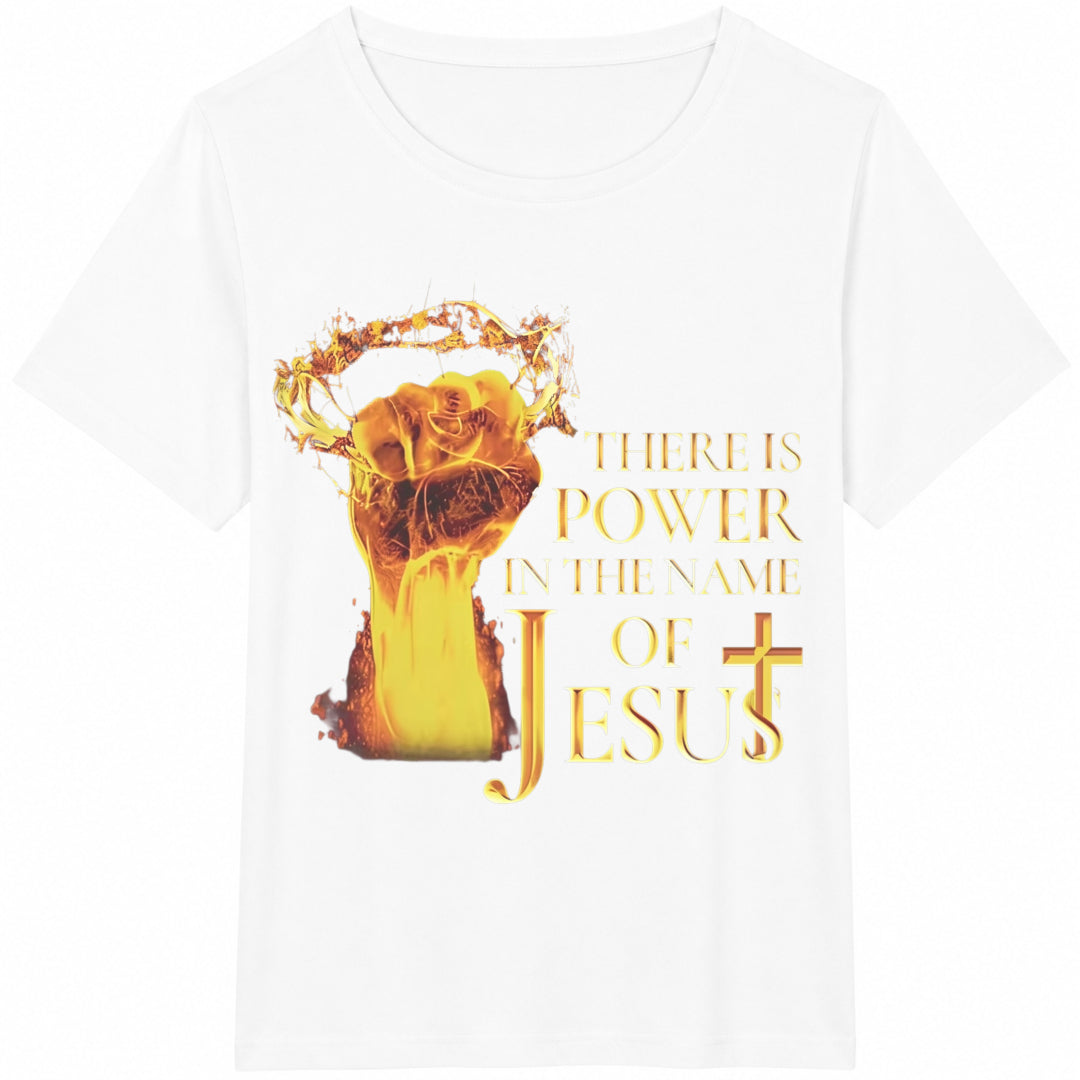 There Is Power in the Name of Jesus Cotton T-Shirt - product view