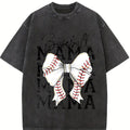 Baseball Mama Tshirt, Coquette Bow Shirt, Baseball Bow T-shirt, Baseball Mom Tee, Retro Baseball , Game Day Top Womenswear Casual Summer