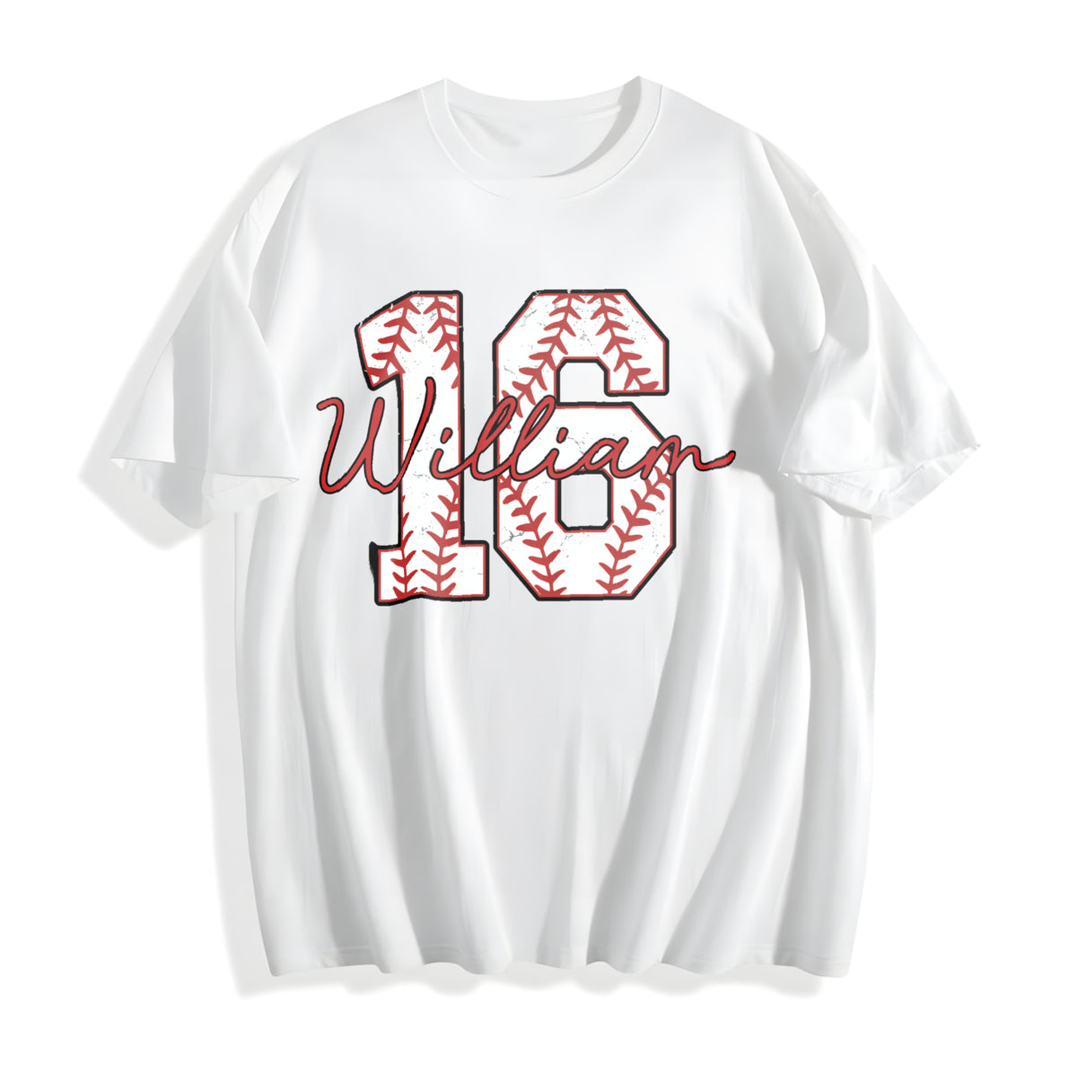 Baseball Number Cotton T-Shirt - product view