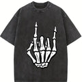 100% Cotton Unisex Punk Rock Skeleton Cool Rocker Halloween Men Women Boys T-Shirt Casual Top