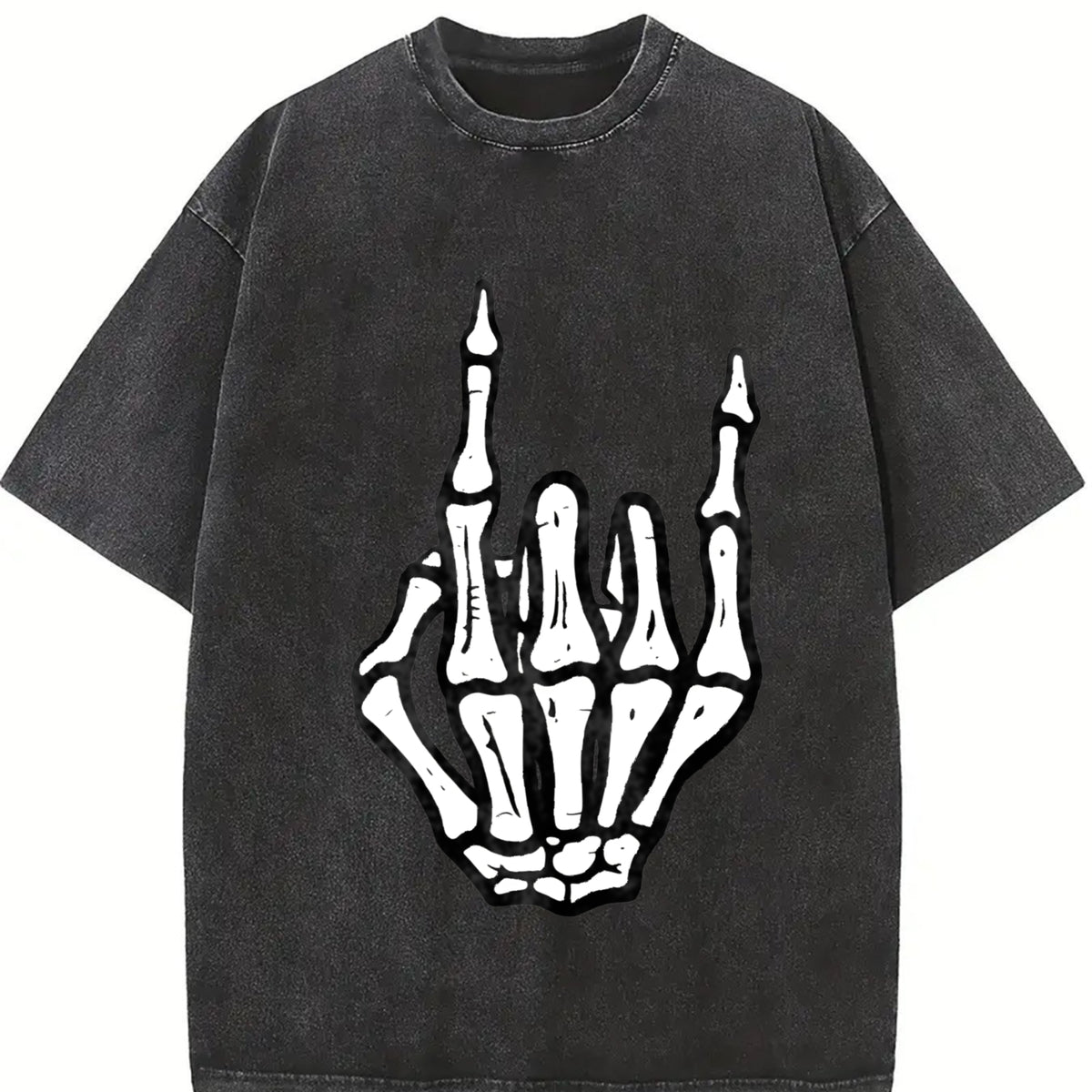 100% Cotton Unisex Punk Rock Skeleton Cool Rocker Halloween Men Women Boys T-Shirt Casual Top