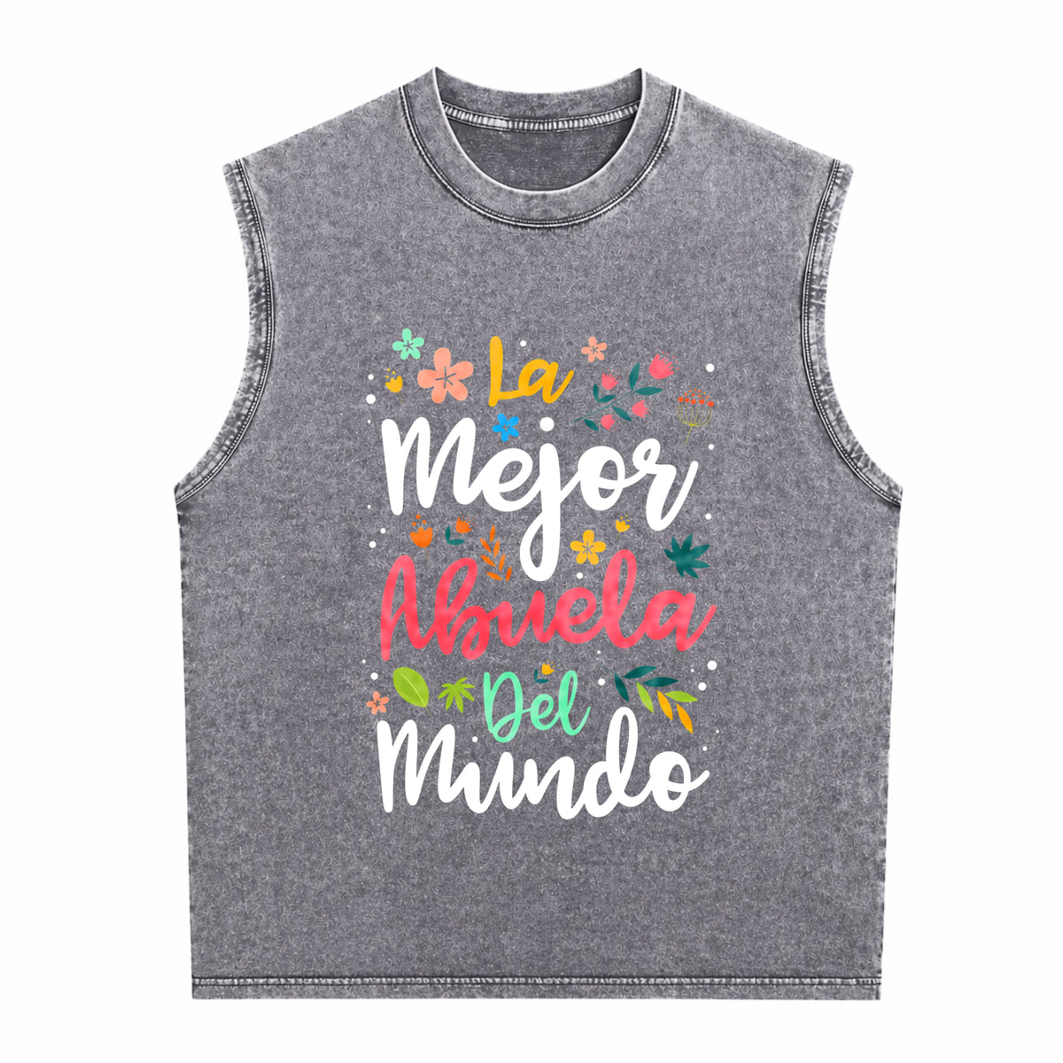 Best Grandma In The World - Hispanic Grandma & Mother's Men's Washed Tank Top - product view
