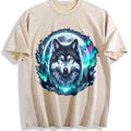 Wolf At The Moon Vintage Washed T-Shirt - Beige