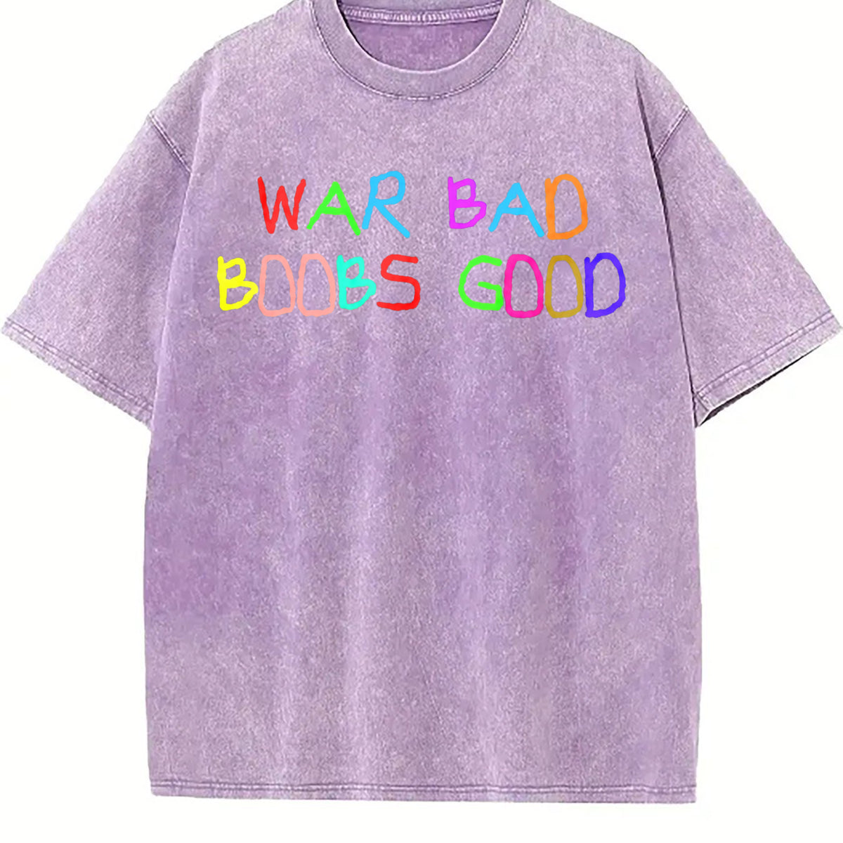 Funny War Bad Boobs Good Vintage Washed T-Shirt - product view