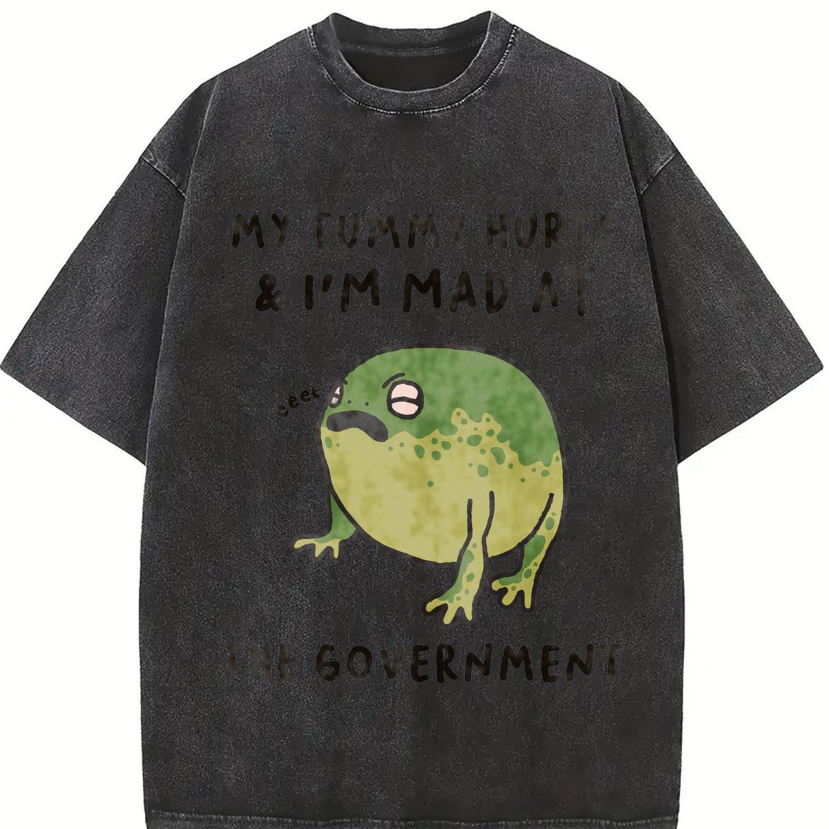 My Tummy Hurts I'm Mad at The Gouvernment Tshirt,Frog funny Tee Top Womenswear Summer