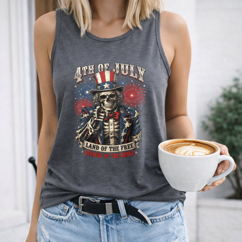 4th Of July Skeleton Women's Tank Top - product view
