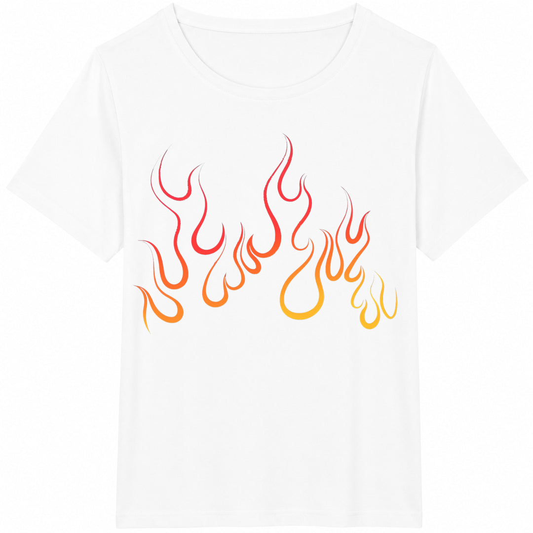 Red Orange Gradient Flame Big Comfy Cotton T-Shirt - product view