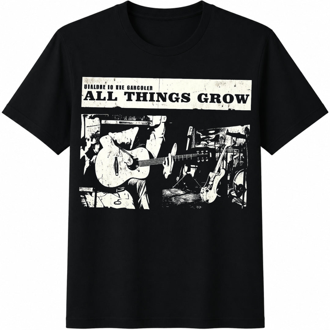 Music Festival Band Cotton T-Shirt - Black