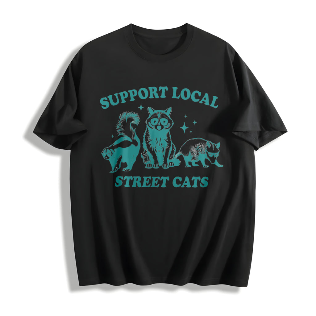 Support Your Local Cats Cotton T-Shirt - product view