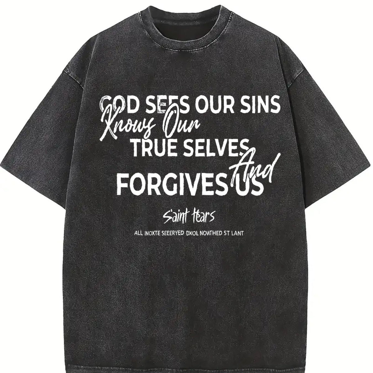 Saint Tears Faith Over Fear Vintage Washed T-Shirt - product view
