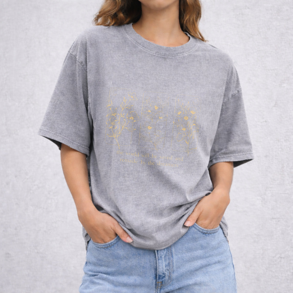 Throne Of Glass Flower Aelin Quote Vintage Washed T-Shirt - product view
