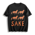 Four Fox Sake Funny Sarcastic Play On Words Text Novelty For Cotton T-Shirt - Black