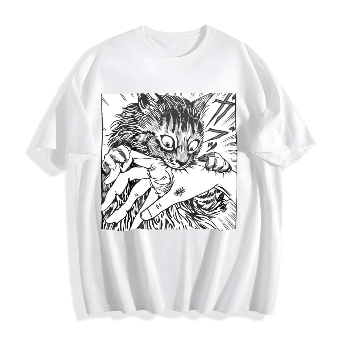 Cat Bite Cotton T-Shirt - product view