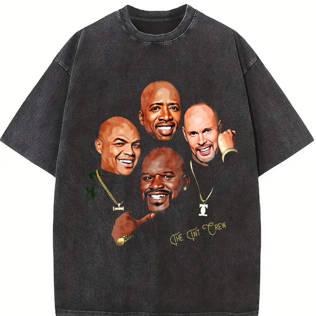 Charles Barkley Shaq Ernie Johnson And Kenny Smith TNT Crew The Last Dance Custom Graphic Tee Basketball Crewneck Cotton Classic Menswear