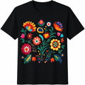 A Modern And Floral That Perfectly Matches Cotton T-Shirt - Black