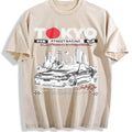 Tokyo Racing Car Vintage Washed T-Shirt - Beige