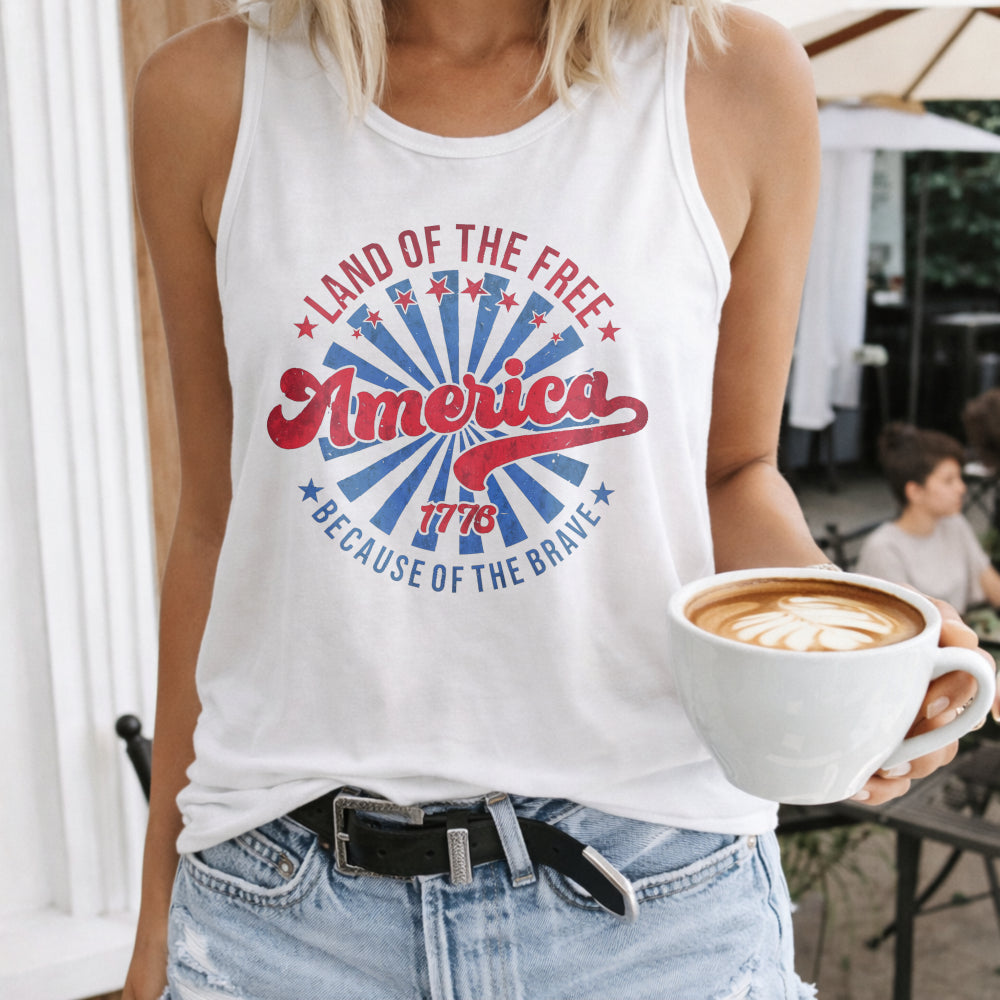 Land Of The Free Because Of The Brave Women's Tank Top - product view