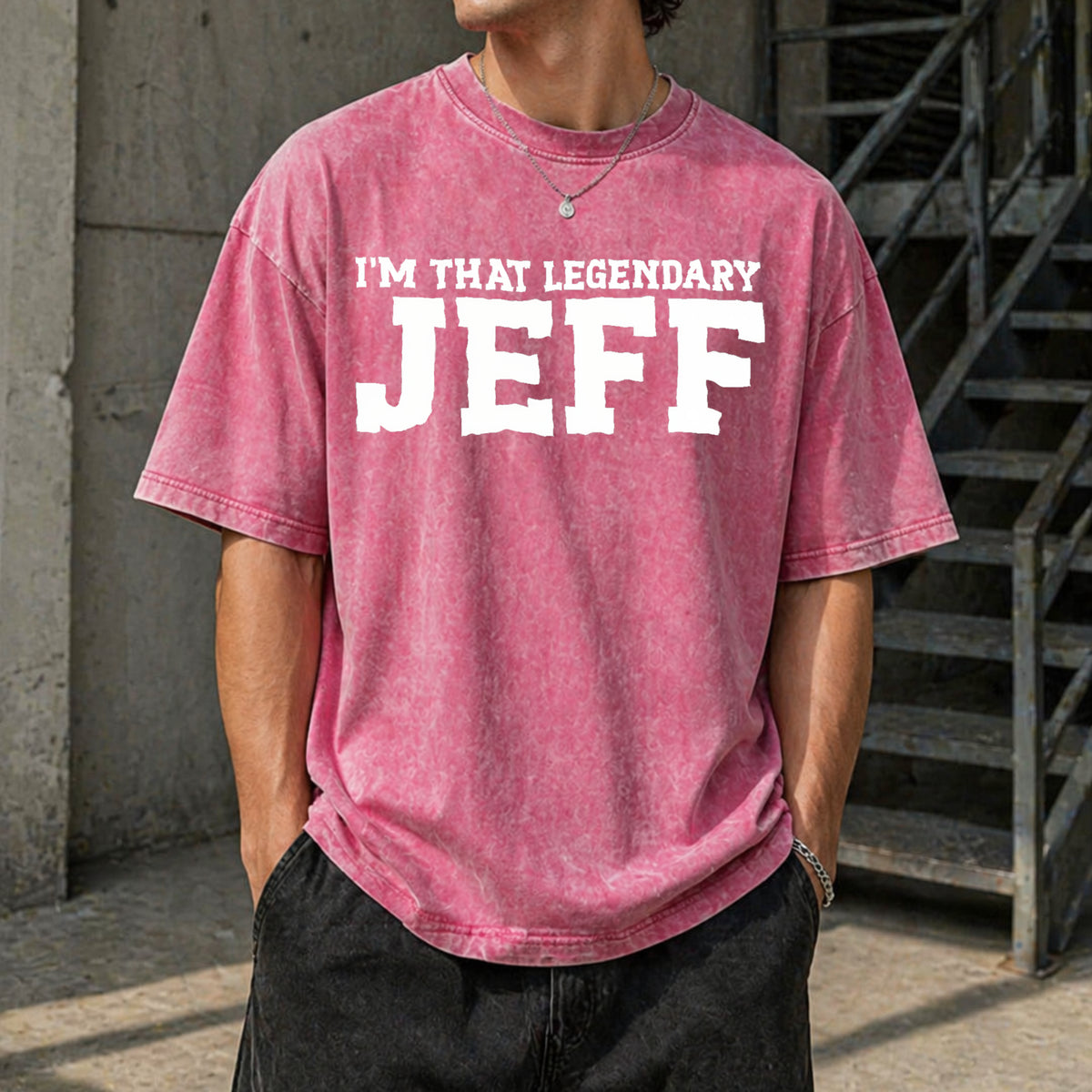 Jeff Personal Name First Name Funny Jeff Vintage Washed T-Shirt - product view