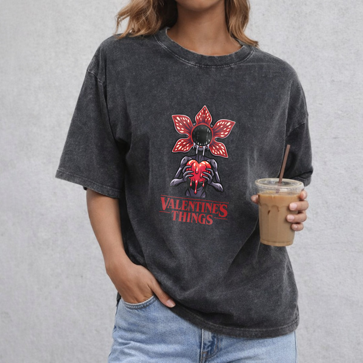 Valentine's Things Comfort Colors Shirt, Upside Down Heart Tee, Dark Romance Graphic, Horror Valentine Gift