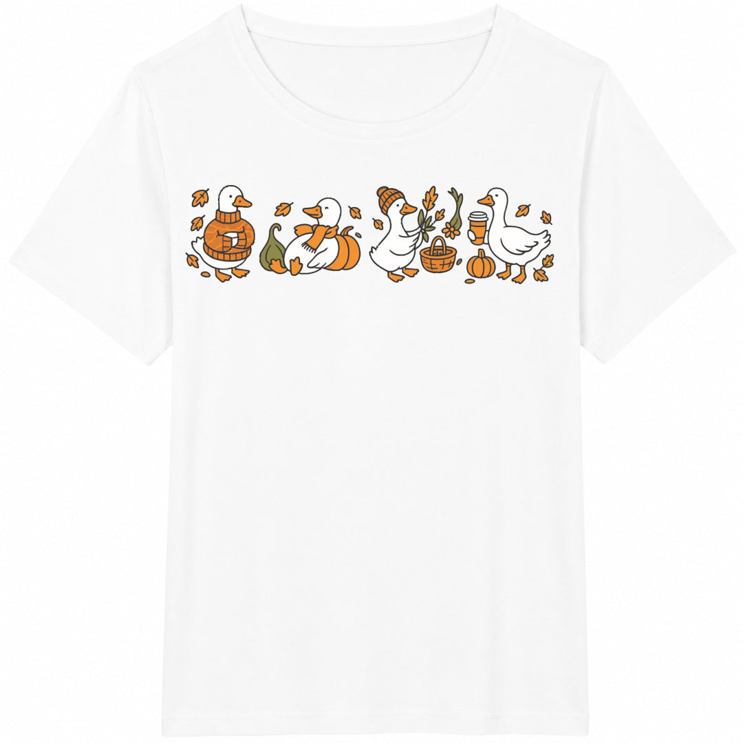 Fall Goose Autumn Cozy Silly Goose Fall Vibes Autumn Cotton T-Shirt - product view