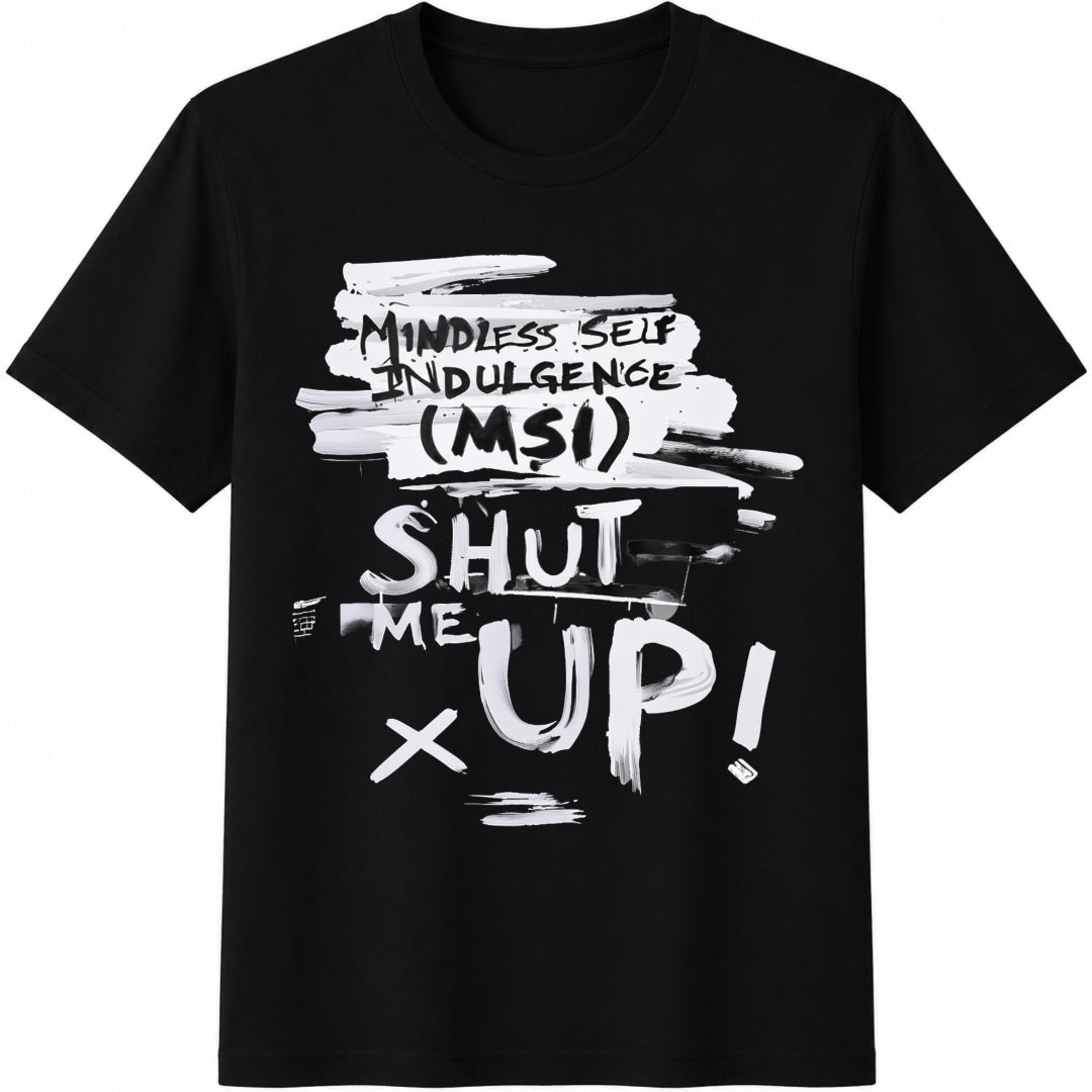 Self Indulgence Band MSI Album Shut Up Cotton T-Shirt - Black