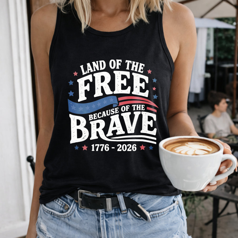 Land Of The Free Because Of The Brave Women's Tank Top - Black