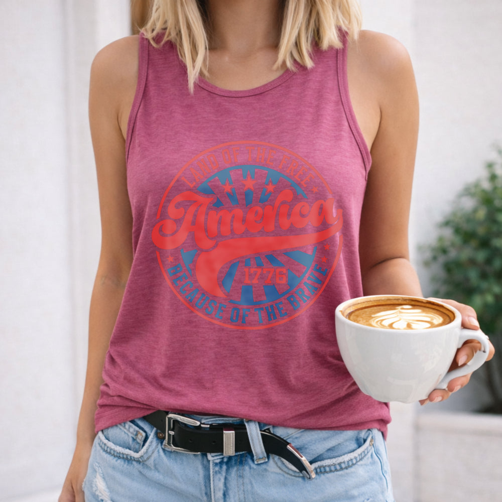 Land Of The Free Because Of The Brave Women's Tank Top - product view