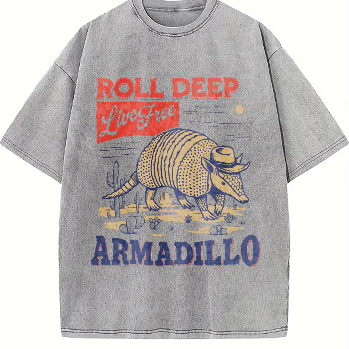 Armadillo Western Vintage Washed T-Shirt - product view